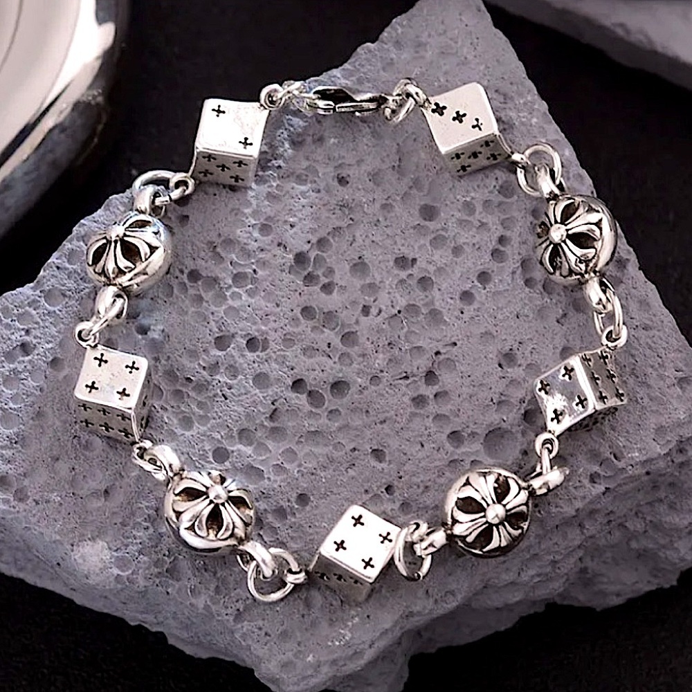 Stainless Steel Chain Link Bracelet, Mantra, Curb Hand Woven Engraved